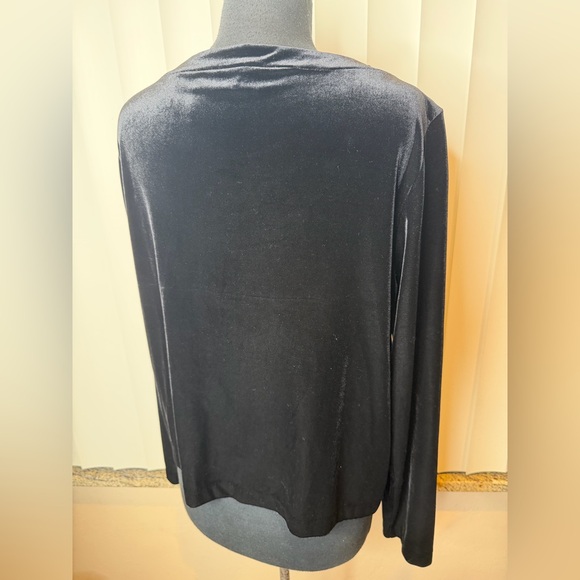 Liz & Co Vintage Black Velour Evening One Button Topper Jacket Embellished SZ XL - Picture 10 of 13